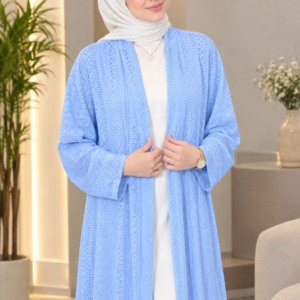 عباية/كارديجان حريمي طويل مفتوح بخامة مخرمة أنيقة (جملة) - كود 1437